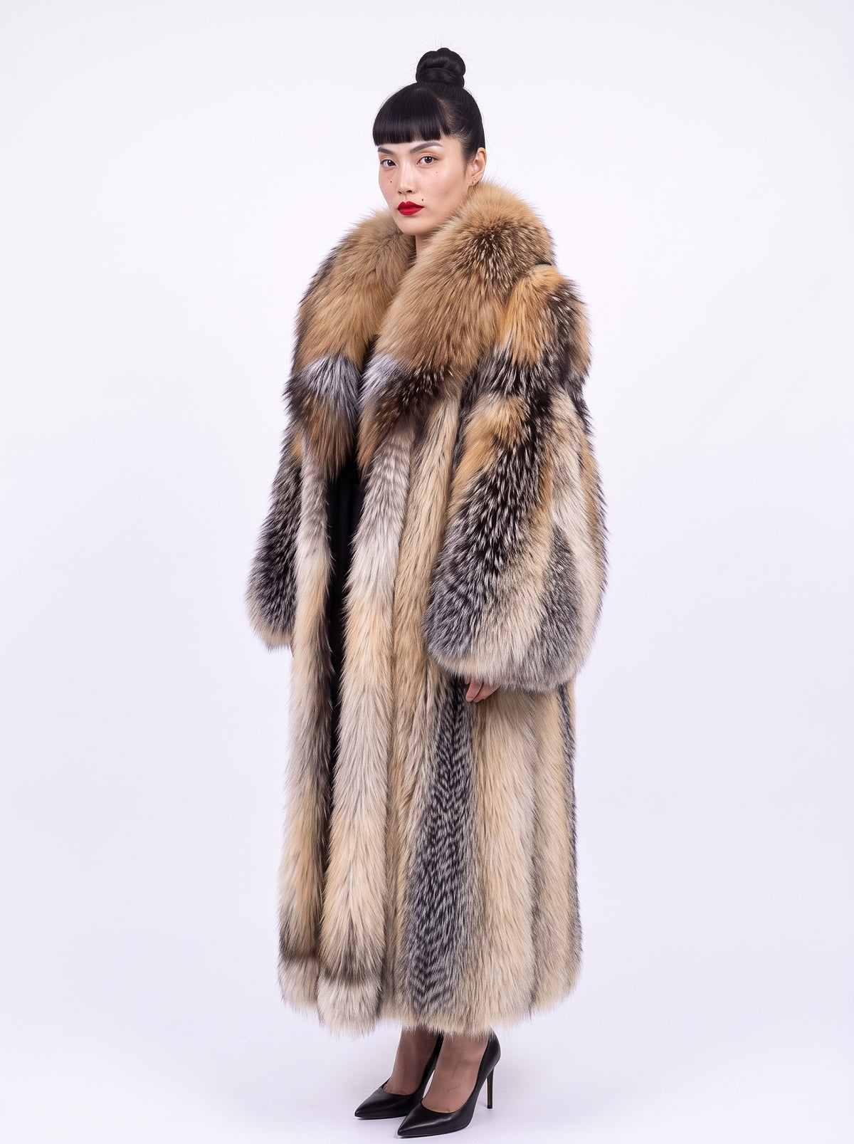 Manteau long Silver Shadow Fox