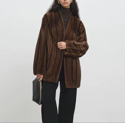 Manteau en Vison Mi-Longs