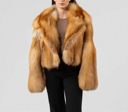 Veste courte Fourrure Red Fox - Col volumineux