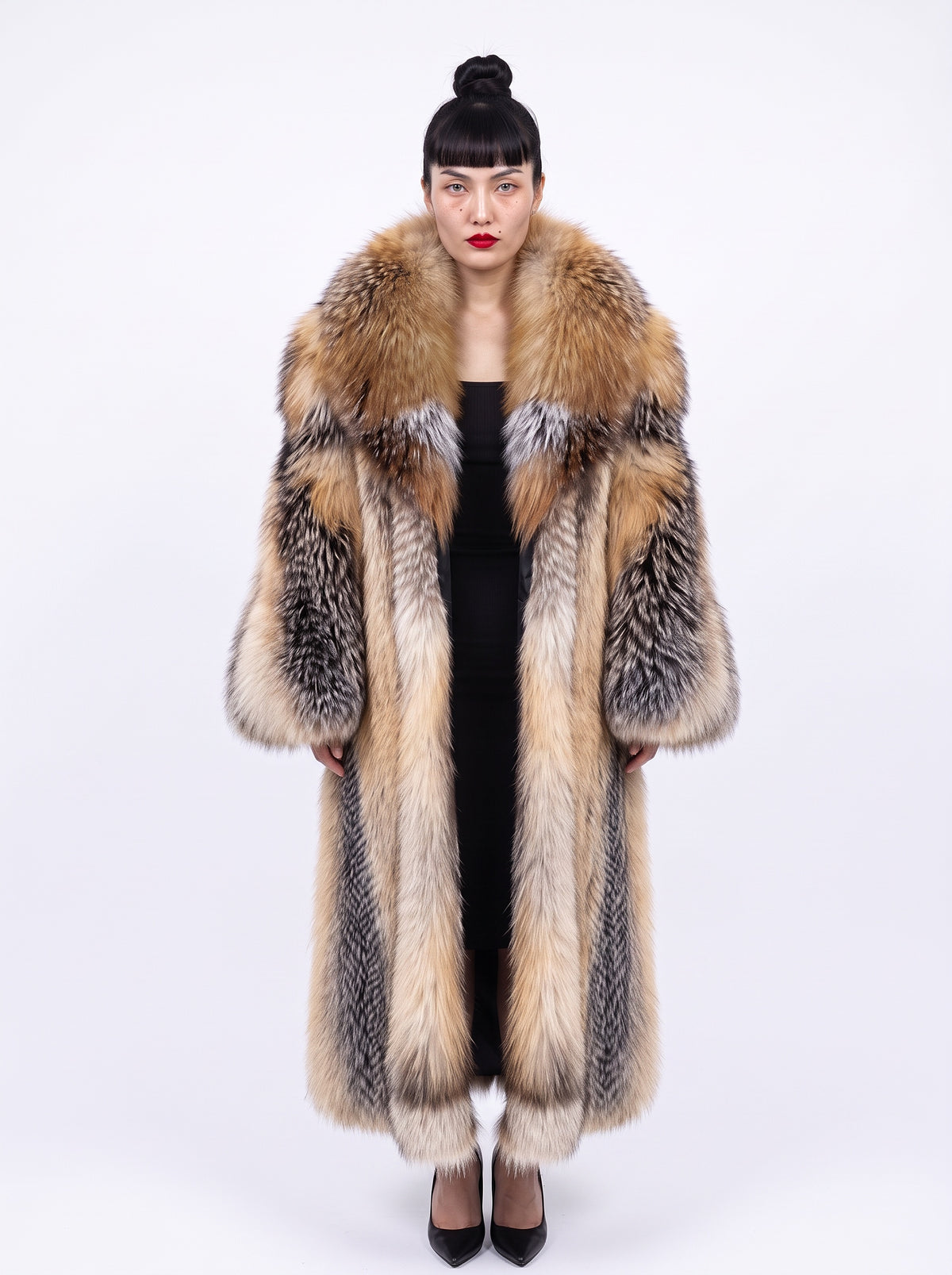 Manteau long Silver Shadow Fox