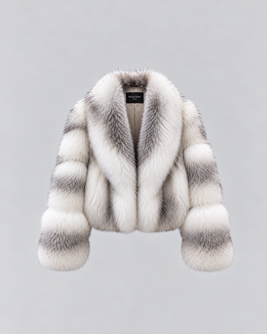 Fourrure renard Silver Fox blanche – Maison Maloë, vue 1