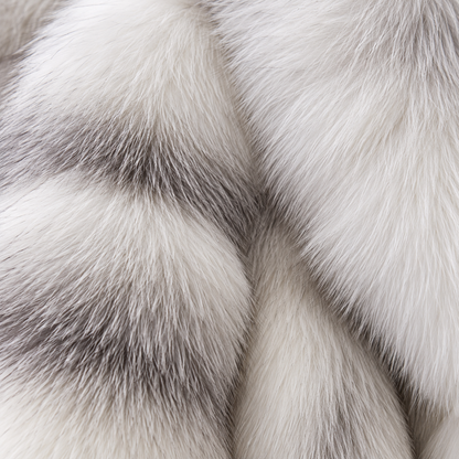 Fourrure renard Silver Fox blanche – Maison Maloë, vue 4