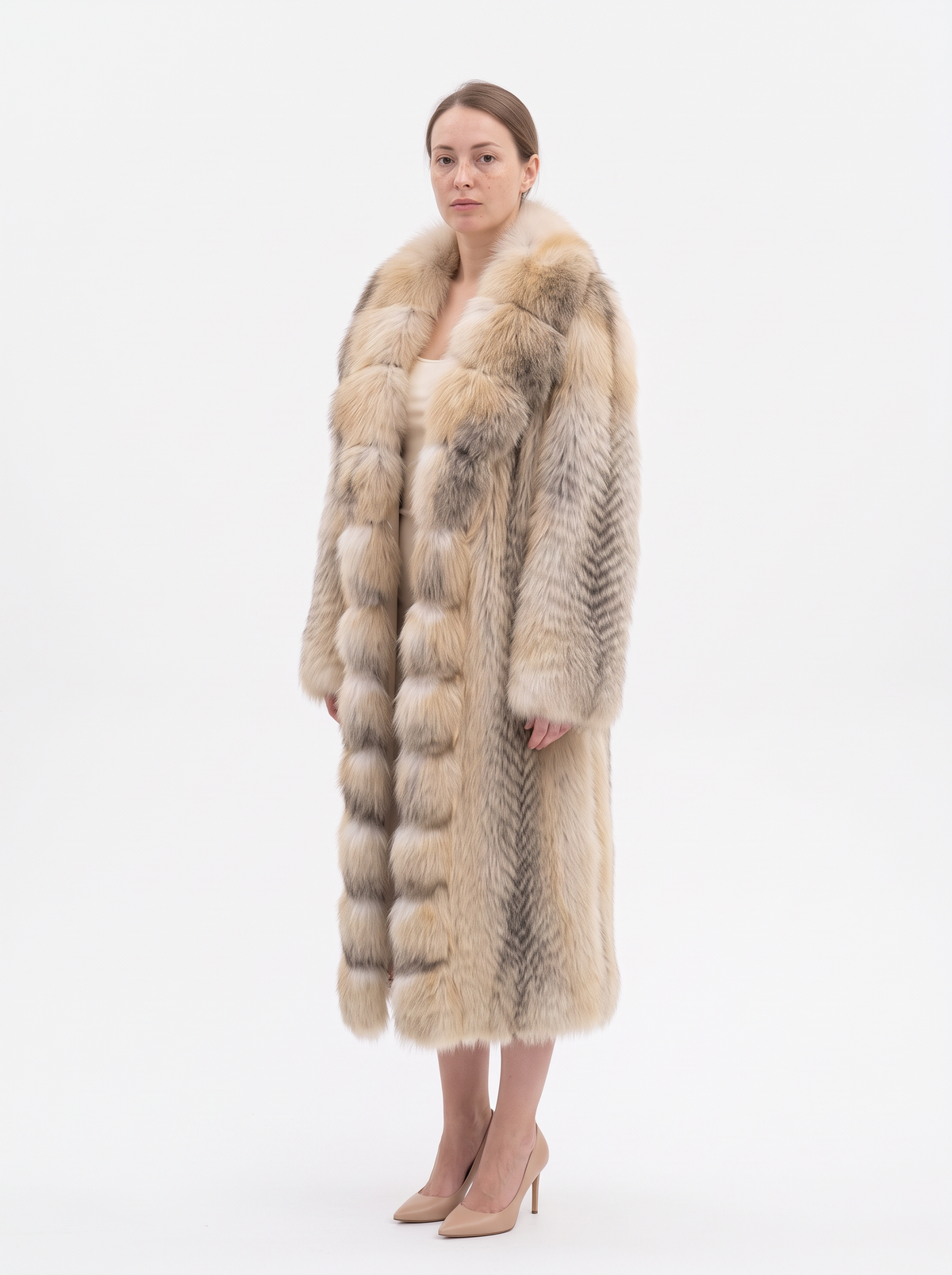 Manteau long en fourrure Renard Golden Island
