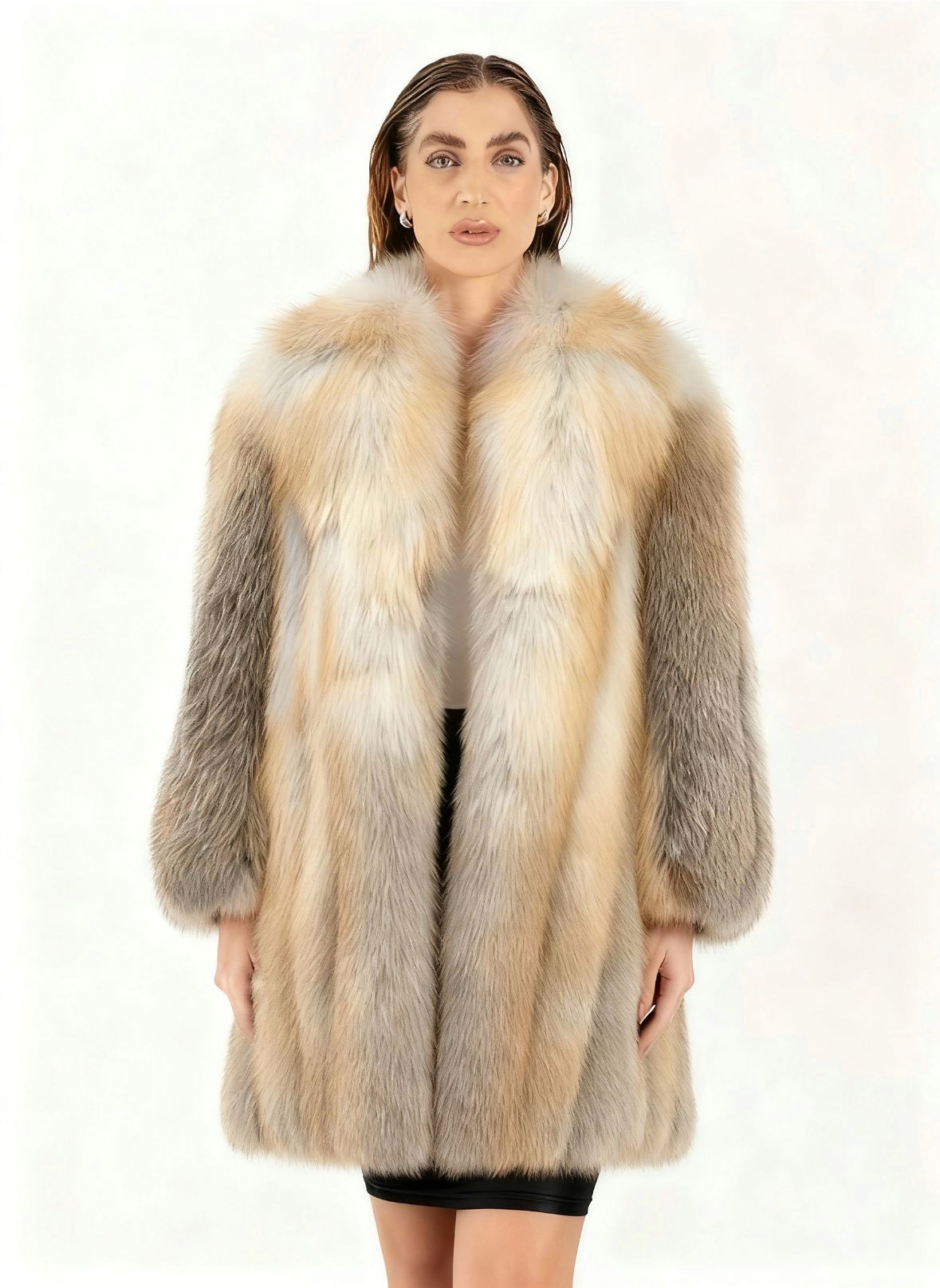 Manteau long en fourrure Renard Golden Island