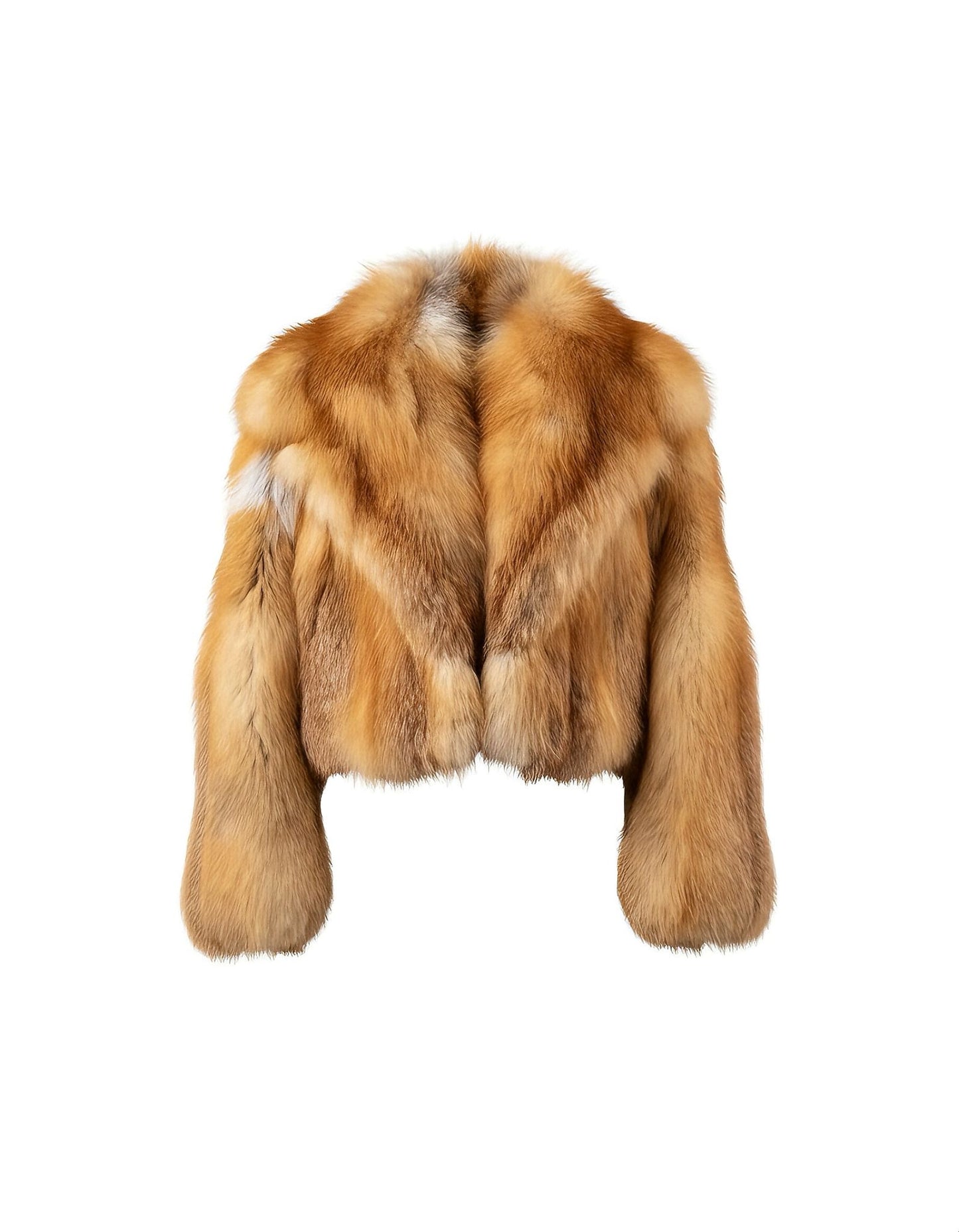 Veste courte Fourrure Red Fox - Col volumineux